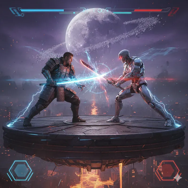 Cinematic Human Vs Robot Duels