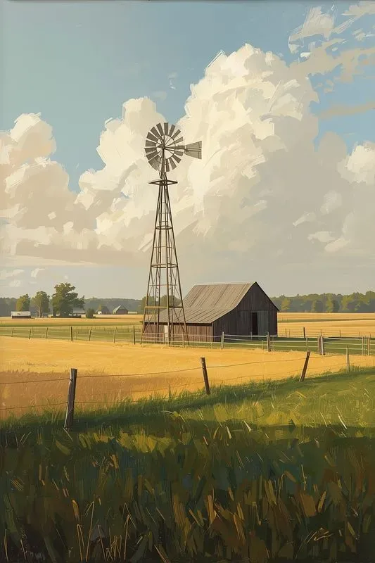 Elegant American Farm Oil Paintings