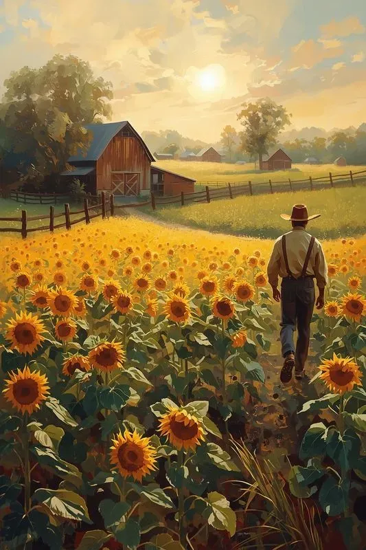 Elegant American Farm Oil Paintings