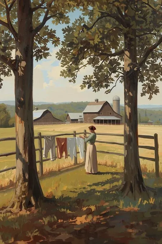 Elegant American Farm Oil Paintings