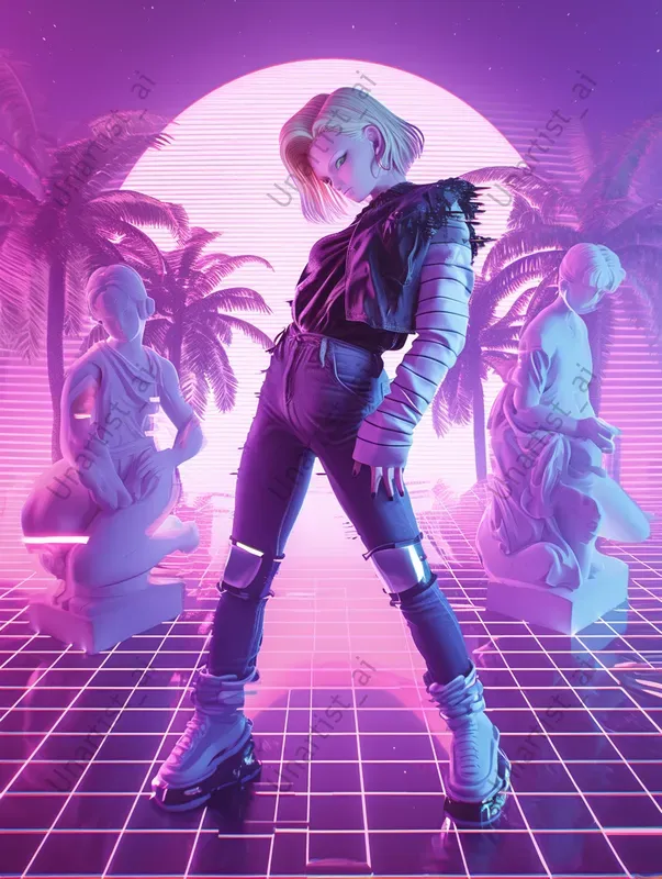 Dragon Ball Vaporwave Style