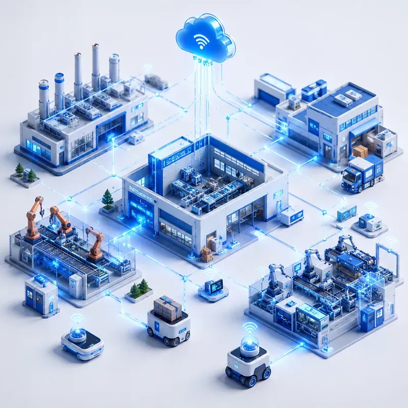 Industrial Iot 3D Ecosystem Visuals