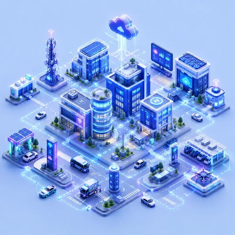 Industrial Iot 3D Ecosystem Visuals