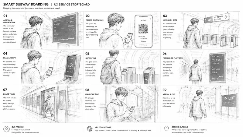 Minimalist UX Service Journey Storyboards