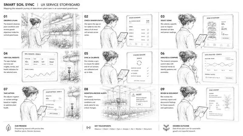 Minimalist UX Service Journey Storyboards