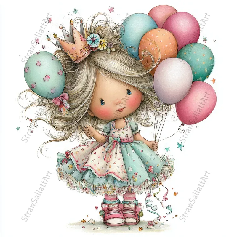 Happy Birthday Characters Clipart Cards