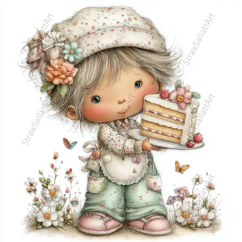 Happy Birthday Characters Clipart Cards