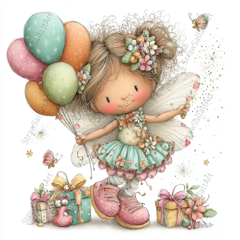 Happy Birthday Characters Clipart Cards