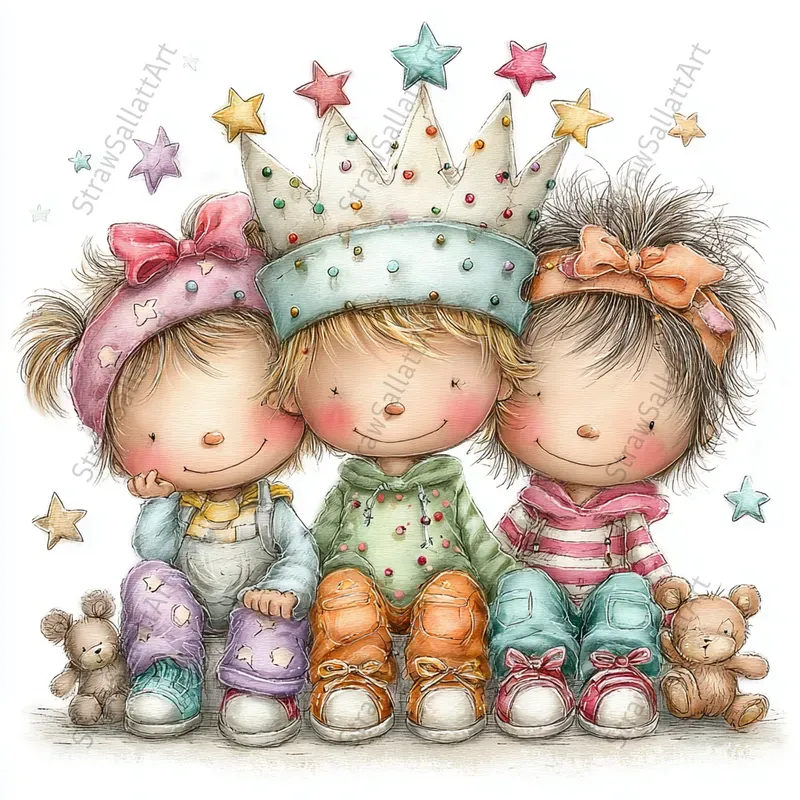 Happy Birthday Characters Clipart Cards