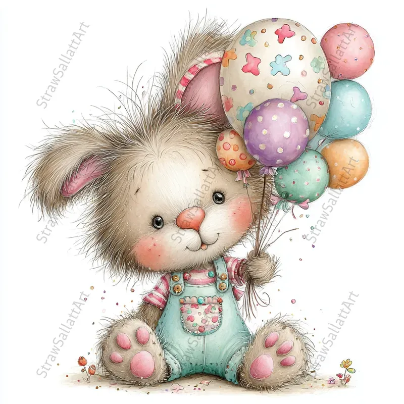 Happy Birthday Characters Clipart Cards