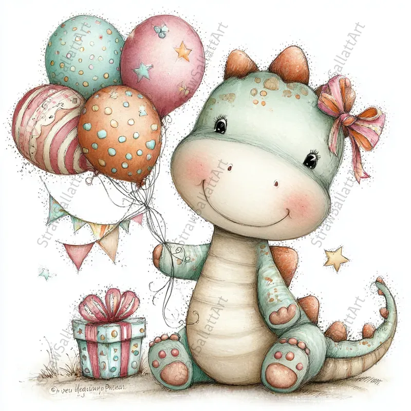Happy Birthday Characters Clipart Cards