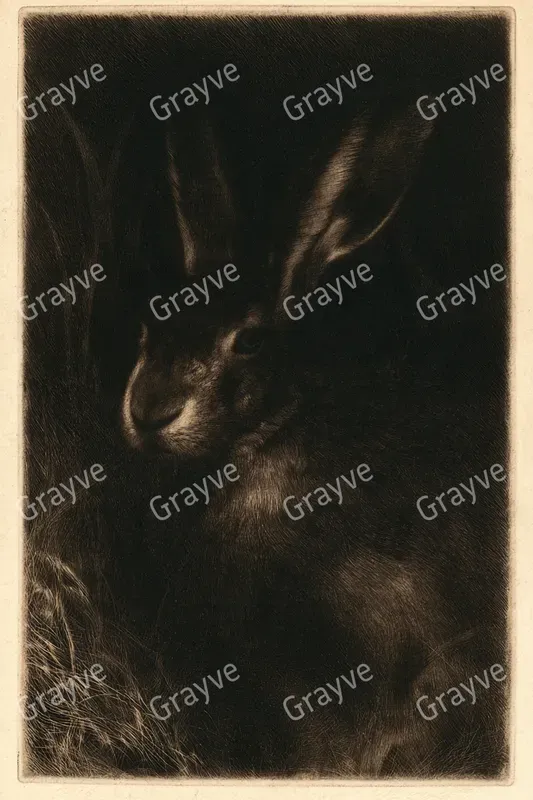 Mezzotint Print Art