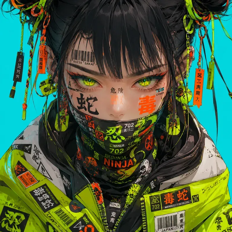 Neon Cyber Anime Face Poster Generator
