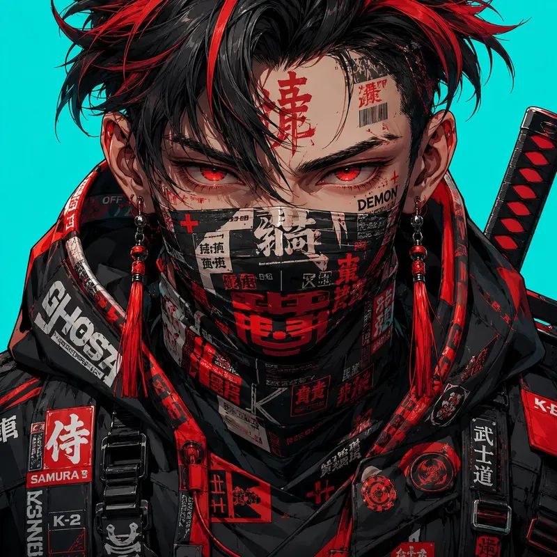 Neon Cyber Anime Face Poster Generator
