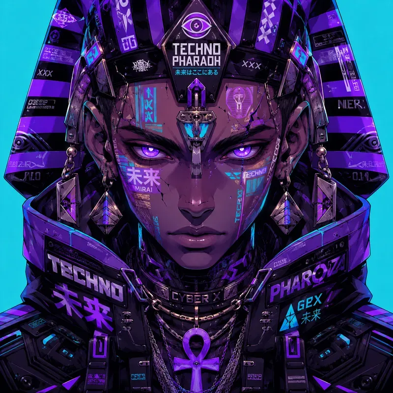 Neon Cyber Anime Face Poster Generator