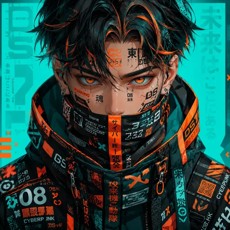 Neon Cyber Anime Face Poster Generator