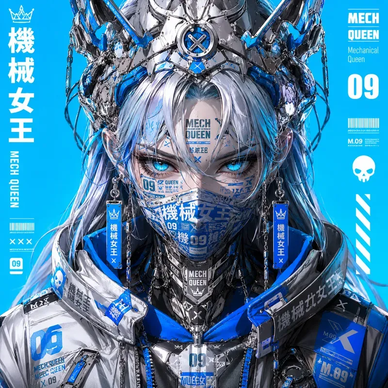 Neon Cyber Anime Face Poster Generator