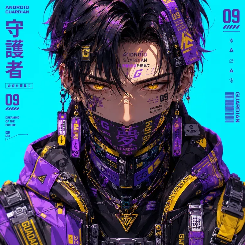 Neon Cyber Anime Face Poster Generator
