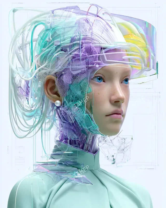 Biodigital Portrait Illustrations