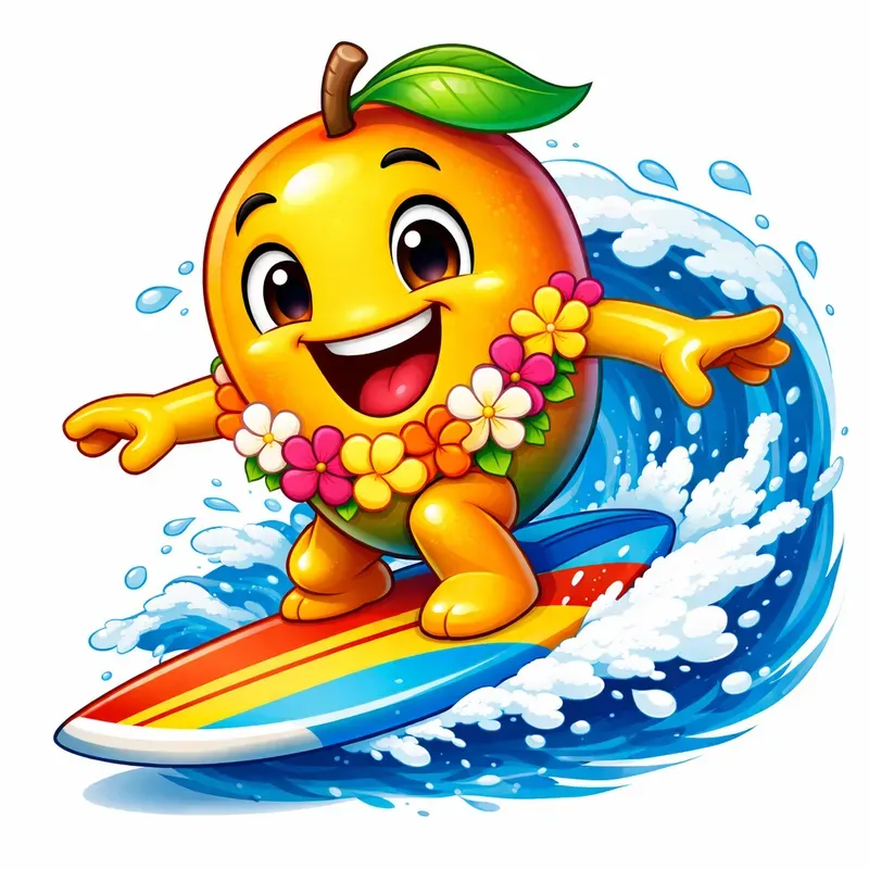 Surfing Fruit Mascot Vector Packs