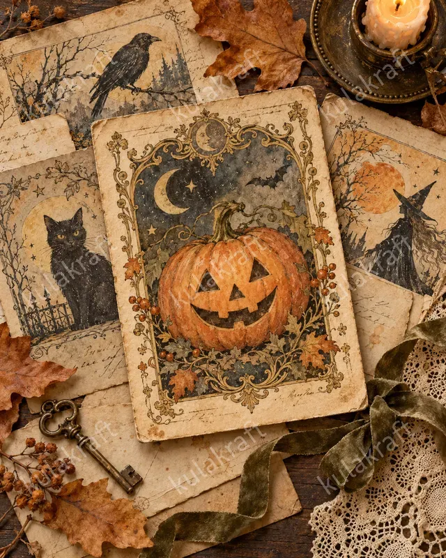 Vintage Halloween Ephemera Clipart