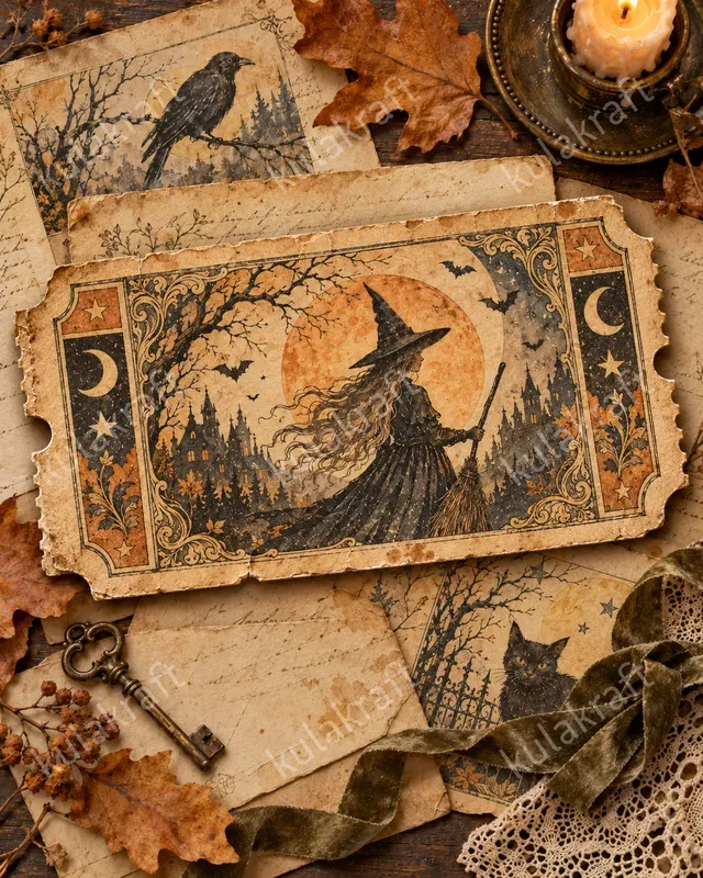 Vintage Halloween Ephemera Clipart