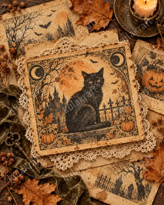 Vintage Halloween Ephemera Clipart