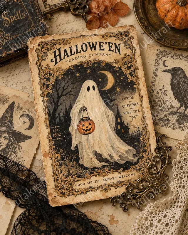 Vintage Halloween Ephemera Clipart
