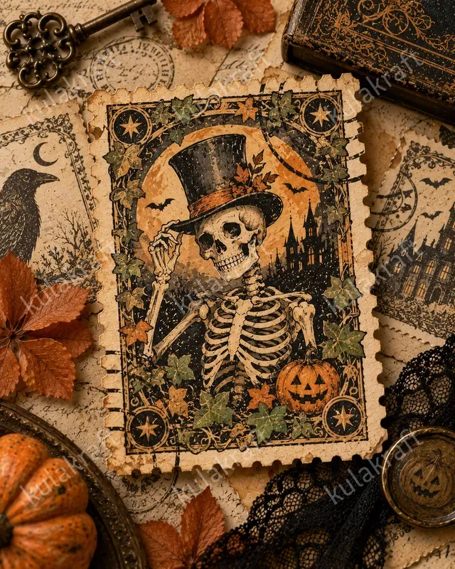 Vintage Halloween Ephemera Clipart