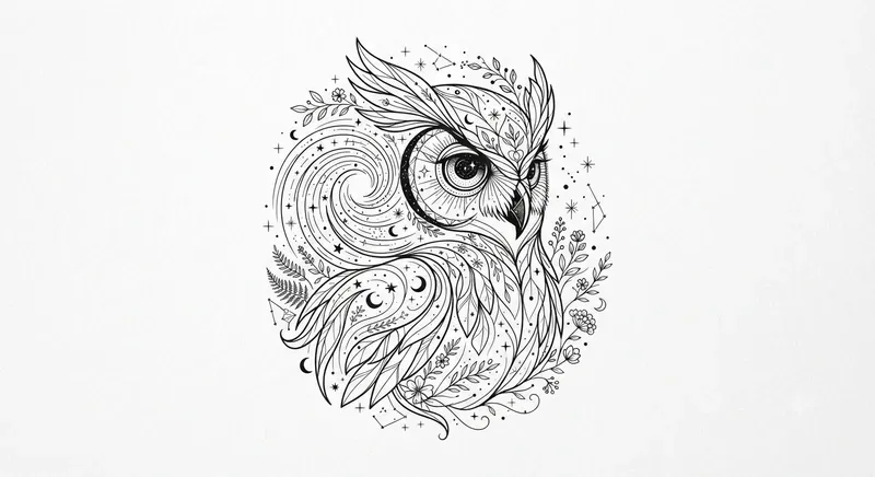 Black Ink Line Art Animal Tattoos