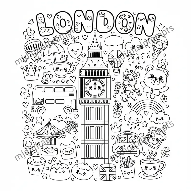 Whimsical Landmark Place Coloring Pages