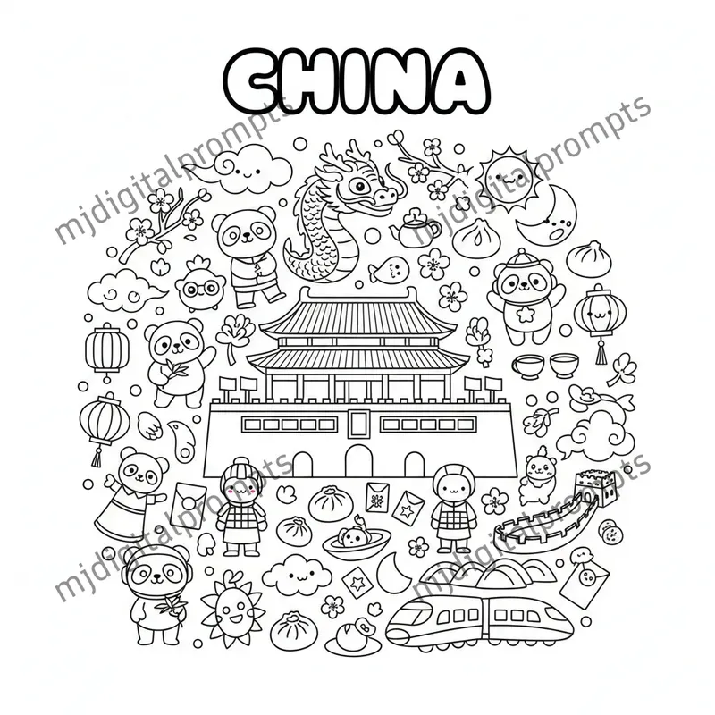 Whimsical Landmark Place Coloring Pages