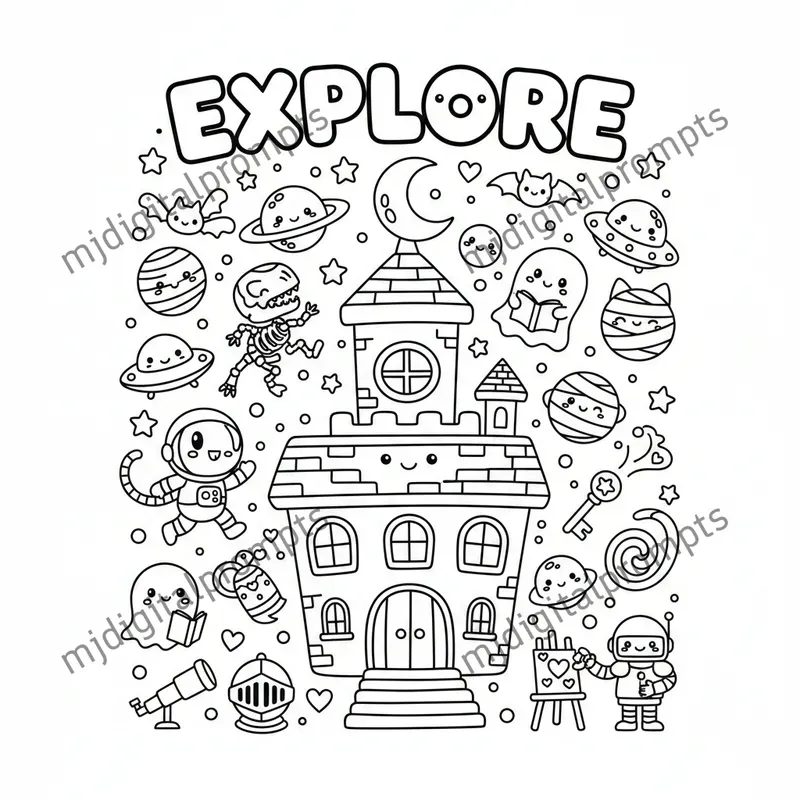 Whimsical Landmark Place Coloring Pages