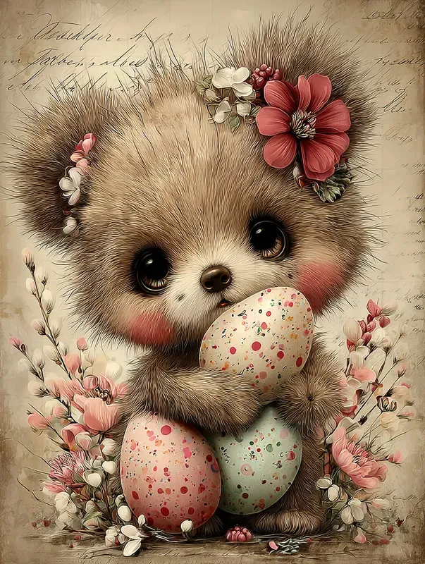 Vintage Easter Junk Journal Cartoons