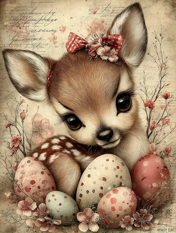 Vintage Easter Junk Journal Cartoons