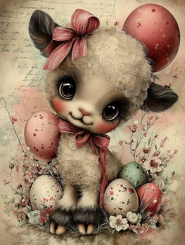 Vintage Easter Junk Journal Cartoons