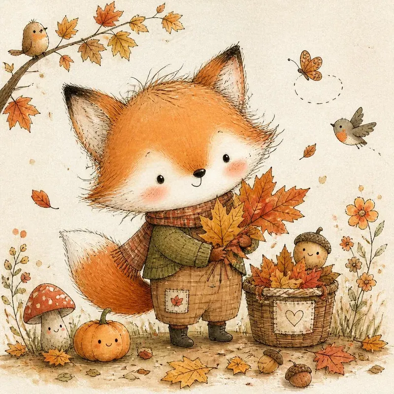 Autumn Woodland Storybook Characters