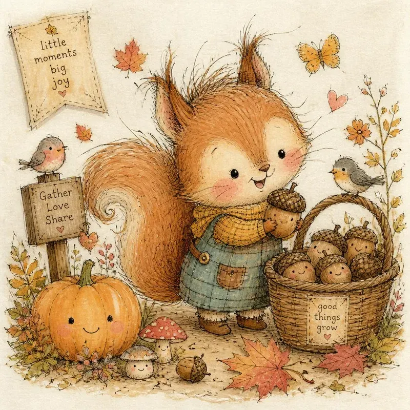 Autumn Woodland Storybook Characters