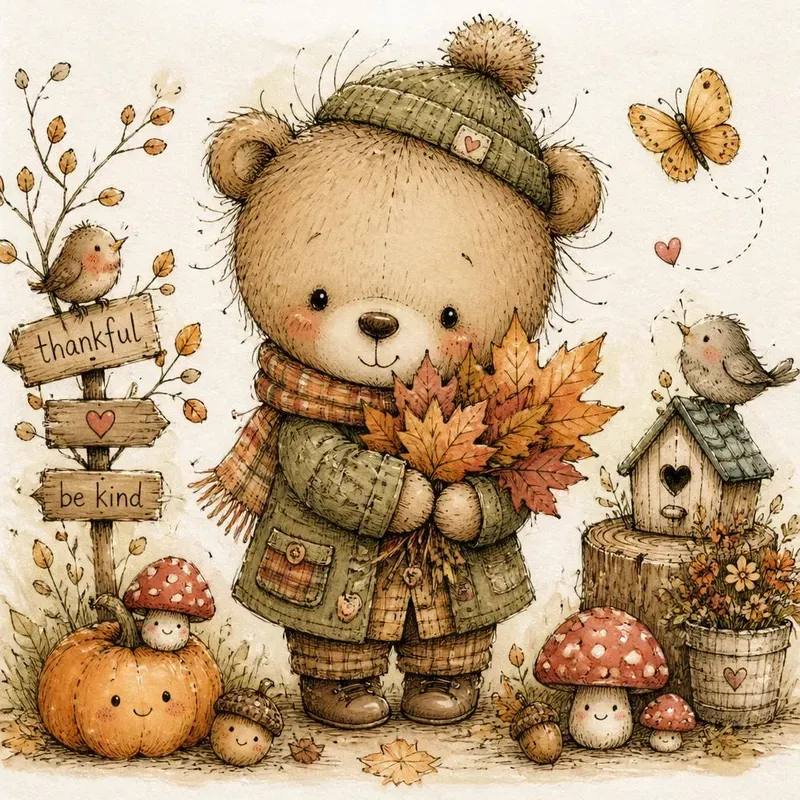 Autumn Woodland Storybook Characters