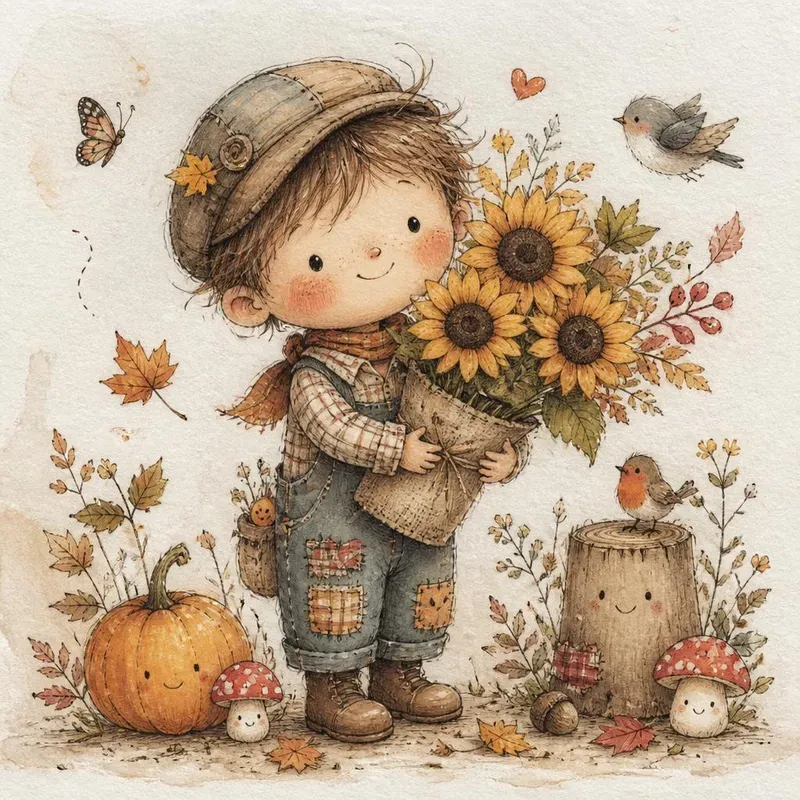 Autumn Woodland Storybook Characters