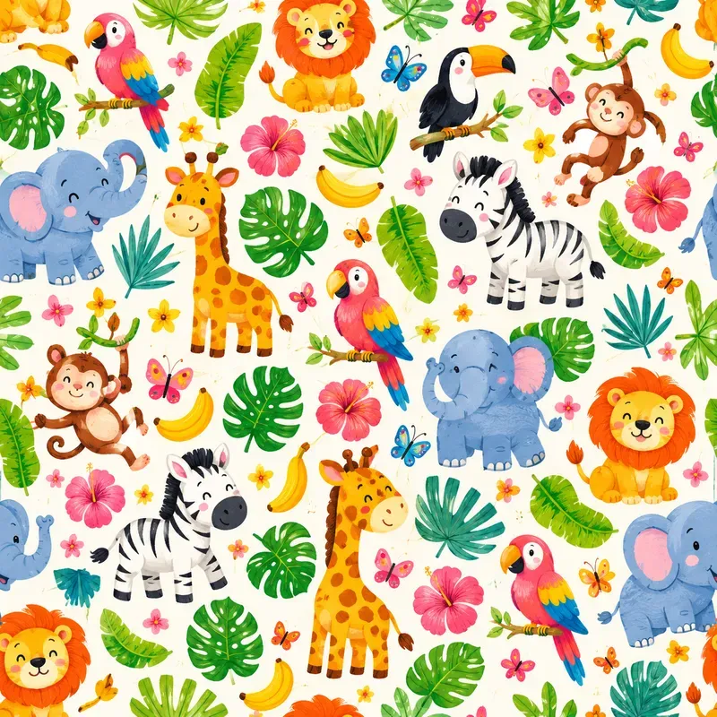 Colorful Kids Seamless Patterns