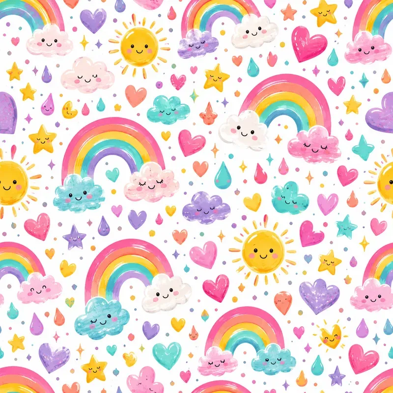 Colorful Kids Seamless Patterns