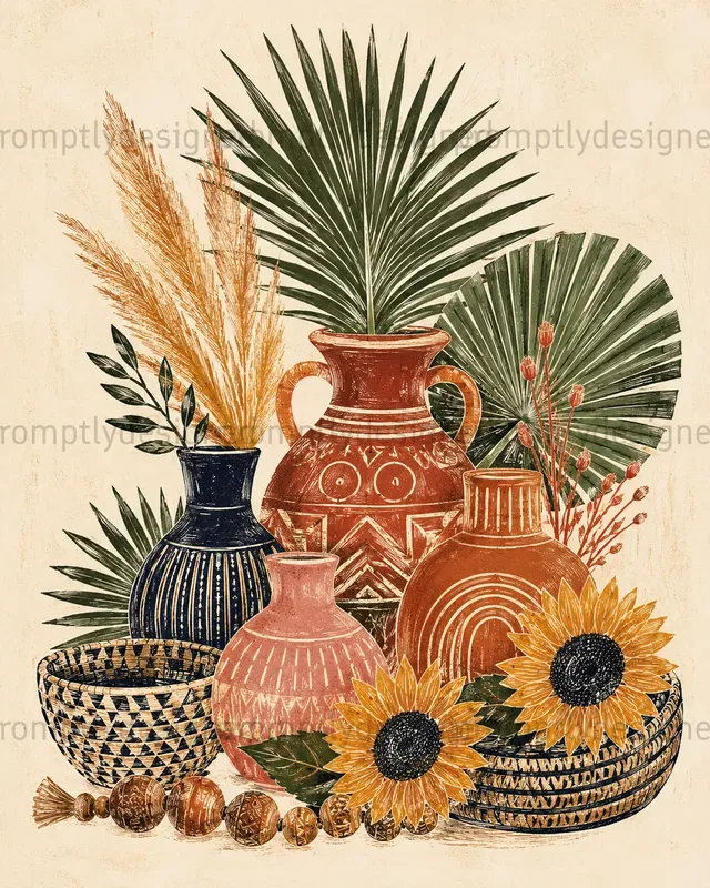 Botanical Linocut Wall Art