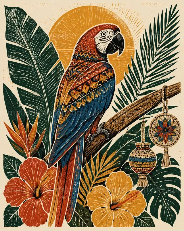 Botanical Linocut Wall Art