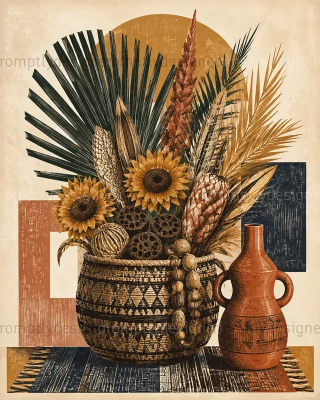 Botanical Linocut Wall Art