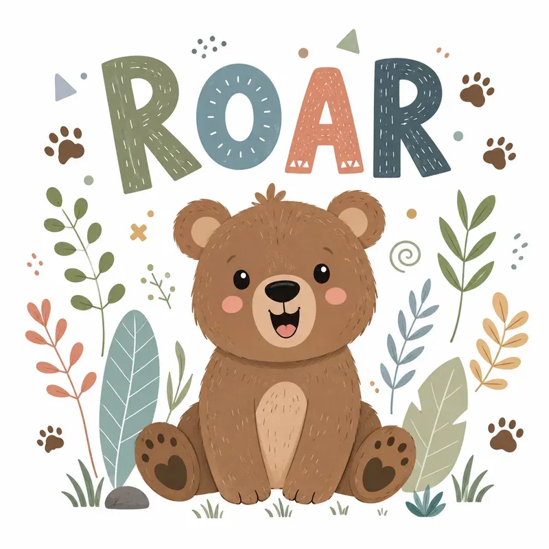 Cute Animal Typography Vectors