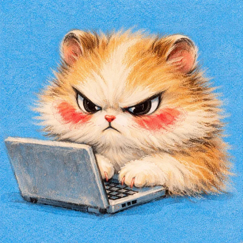 Grumpy Laptop Animal Pastel Icons