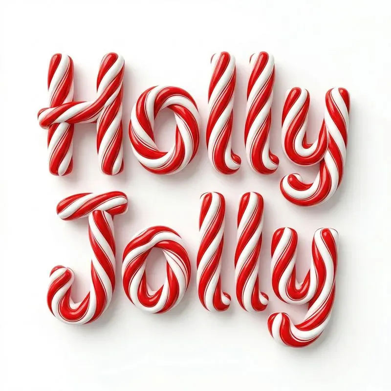 Candy Cane 3D Typography