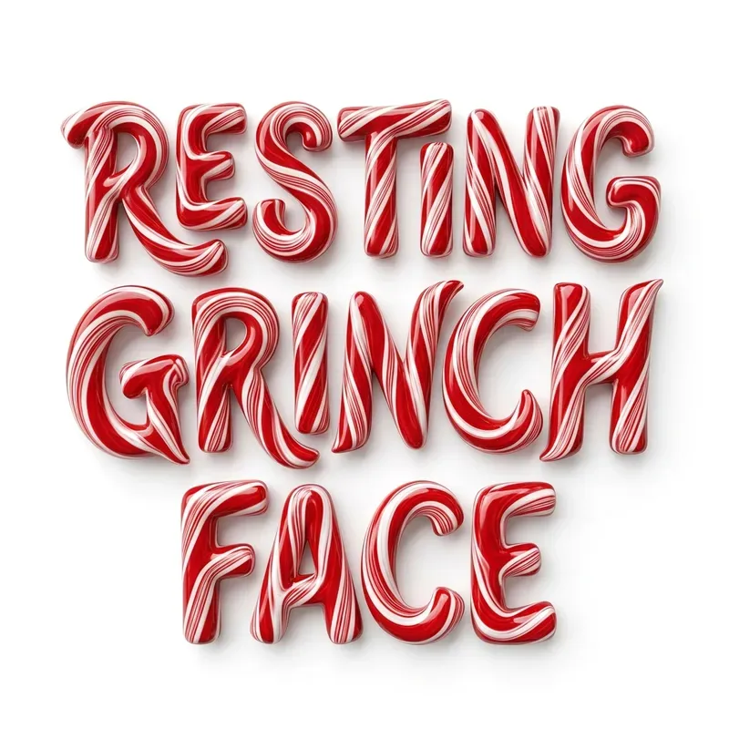 Candy Cane 3D Typography