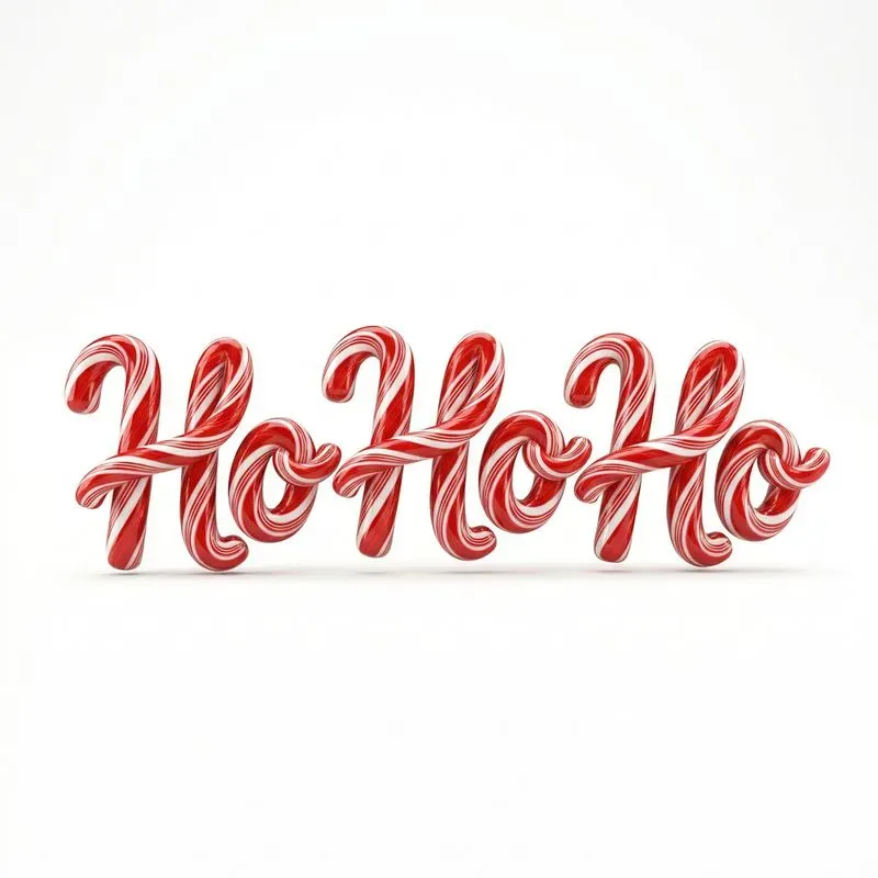 Candy Cane 3D Typography